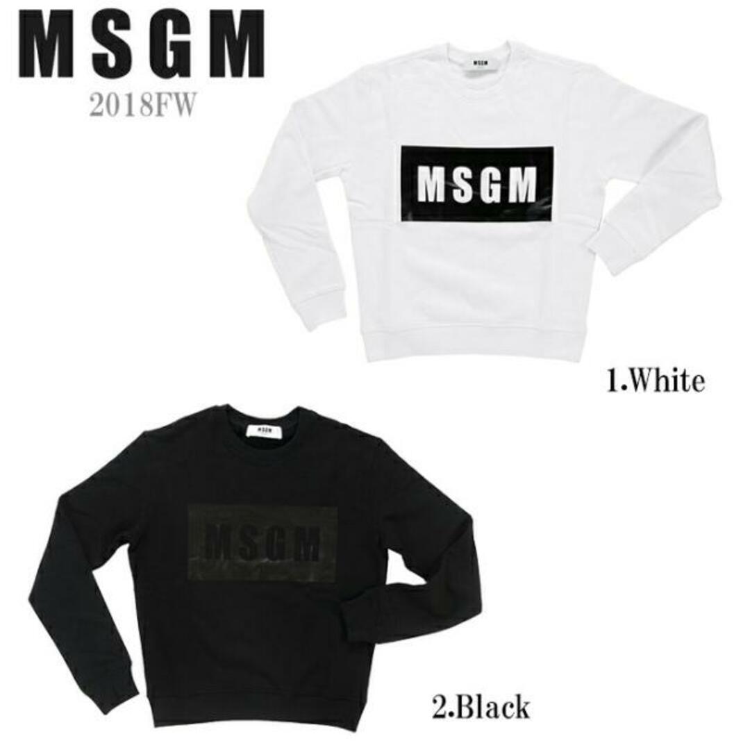 MSGM(エムエスジイエム)の MSGM エムエスジーエム  Sweatshirt 2541MDM96 184799 01 / 184799 99  レディース スウェット トレーナー 裏起毛 ロゴ ホワイト ブラック  1.ホワイト レディースのトップス(トレーナー/スウェット)の商品写真