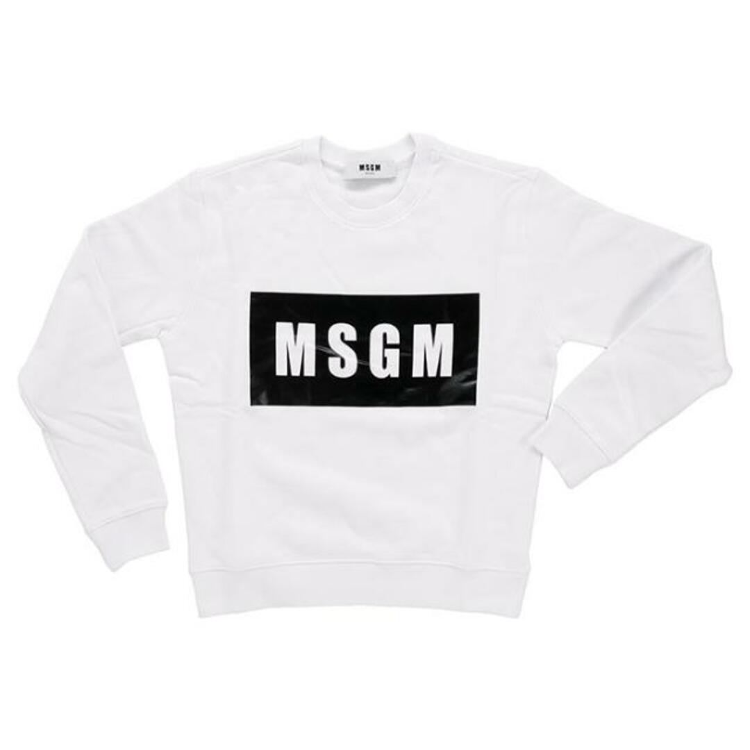 MSGM(エムエスジイエム)の MSGM エムエスジーエム  Sweatshirt 2541MDM96 184799 01 / 184799 99  レディース スウェット トレーナー 裏起毛 ロゴ ホワイト ブラック  1.ホワイト レディースのトップス(トレーナー/スウェット)の商品写真