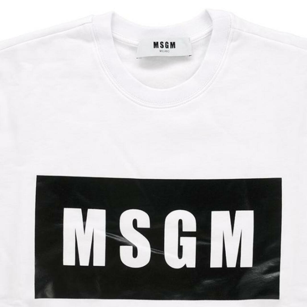 MSGM(エムエスジイエム)の MSGM エムエスジーエム  Sweatshirt 2541MDM96 184799 01 / 184799 99  レディース スウェット トレーナー 裏起毛 ロゴ ホワイト ブラック  1.ホワイト レディースのトップス(トレーナー/スウェット)の商品写真