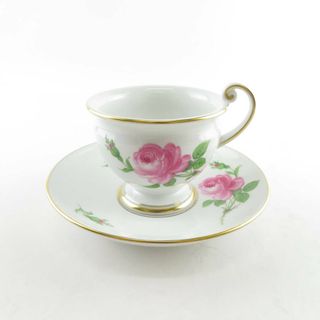 マイセン(MEISSEN)の美品 MEISSEN マイセン ピンクローズ ティーカップ＆ソーサー SY8470P (グラス/カップ)