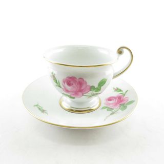 マイセン(MEISSEN)の美品 MEISSEN マイセン ピンクローズ ティーカップ＆ソーサー SY8471P (グラス/カップ)