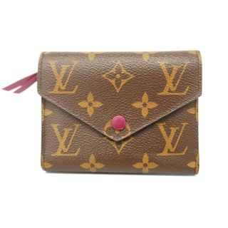 ルイヴィトン(LOUIS VUITTON)の【4fd3842】ルイヴィトン 三つ折り財布/モノグラム/ポルトフォイユヴィクトリーヌ/M41938/ブラウン/フューシャ 【中古】レディース(財布)