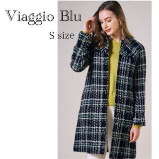 VIAGGIO BLU - Viaggio Blu ツイードコート　ブラック　S size