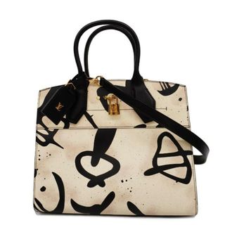 ルイヴィトン(LOUIS VUITTON)の【4fd3902】ルイヴィトン ツーウェイバッグ/クルーズ・コレクション/シティ スティーマーMM/M53231/ホワイト/ブラック【中古】レディース(その他)