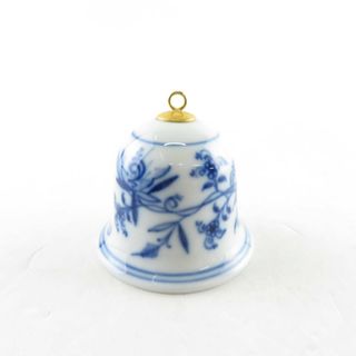 マイセン(MEISSEN)の美品 MEISSEN マイセン ブルーオニオン オーナメント ベル 鈴 クリスマス 白 青 高級 SU5277T (置物)