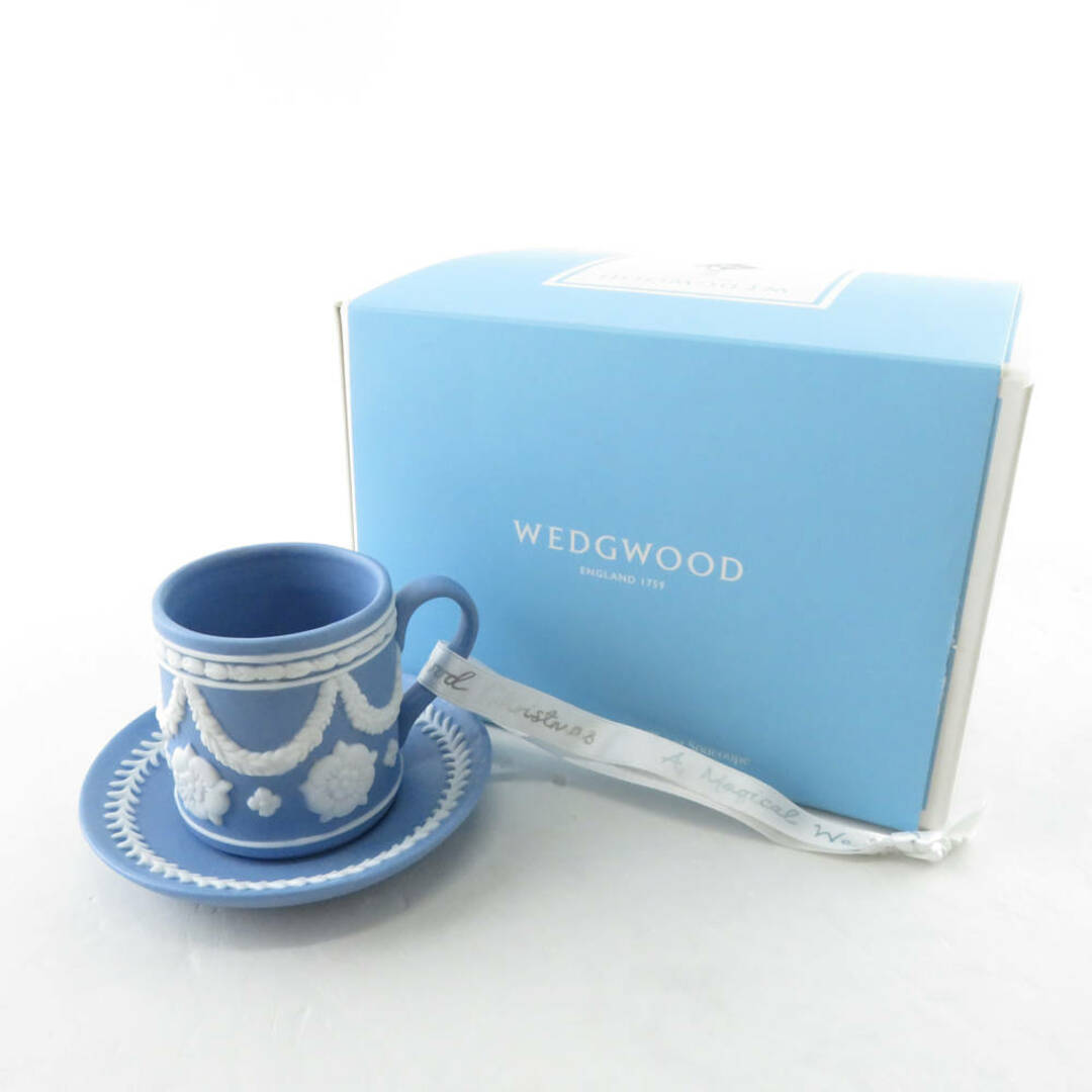 WEDGWOOD(ウェッジウッド)の未使用 WEDGWOOD ウェッジウッド ジャスパー ミニオーナメント クリスマス ティーカップ&ソーサー SU5287T  インテリア/住まい/日用品のインテリア小物(置物)の商品写真