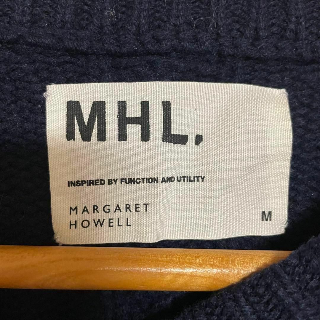 MARGARET HOWELL(マーガレットハウエル)の極美品　マーガレットハウエル  厚手　セーター　ケーブルニット　M ネイビー メンズのトップス(ニット/セーター)の商品写真