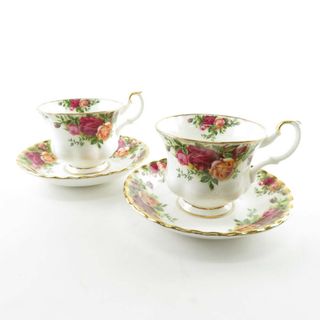 ロイヤルアルバート(ROYAL ALBERT)の美品 ROYAL ALBERT ロイヤルアルバート オールドカントリーローズ ティーカップ＆ソーサー 2客 ペア SU5359X (グラス/カップ)