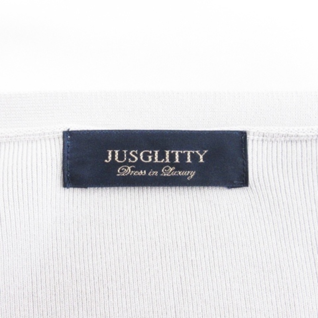 JUSGLITTY(ジャスグリッティー)のジャスグリッティー カーディガン カシュクール 七分袖 グレー 1 ■GY31 レディースのトップス(カーディガン)の商品写真