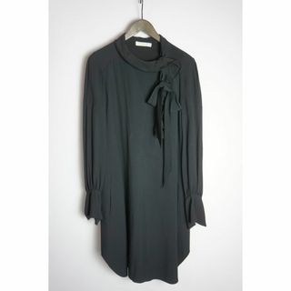 クロエ(Chloe)の美品16SS CHLOE リボン シルク ドレス ワンピース 黒1226N▲(その他)