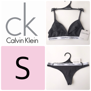 Calvin Klein - ckレア 新品 USA カルバンクライン 下着 ブラ Tショーツ S チャコール