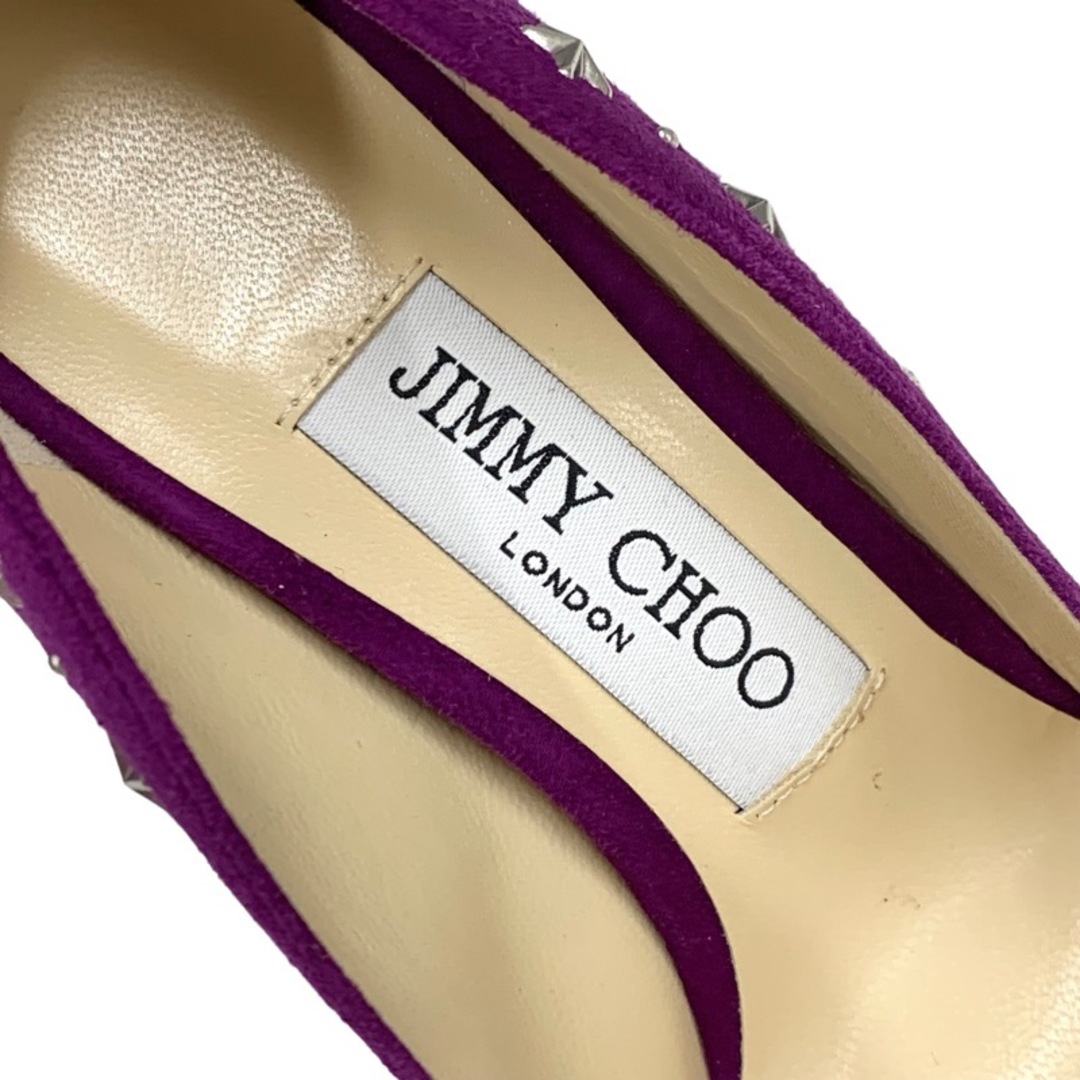 JIMMY CHOO(ジミーチュウ)のジミーチュウ JIMMY CHOO ROMY 100 パンプス 靴 シューズ スエード パープル シルバー スター スタッズ レディースの靴/シューズ(ハイヒール/パンプス)の商品写真
