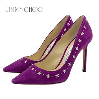 ジミーチュウ(JIMMY CHOO)のジミーチュウ JIMMY CHOO ROMY 100 パンプス 靴 シューズ スエード パープル シルバー スター スタッズ(ハイヒール/パンプス)