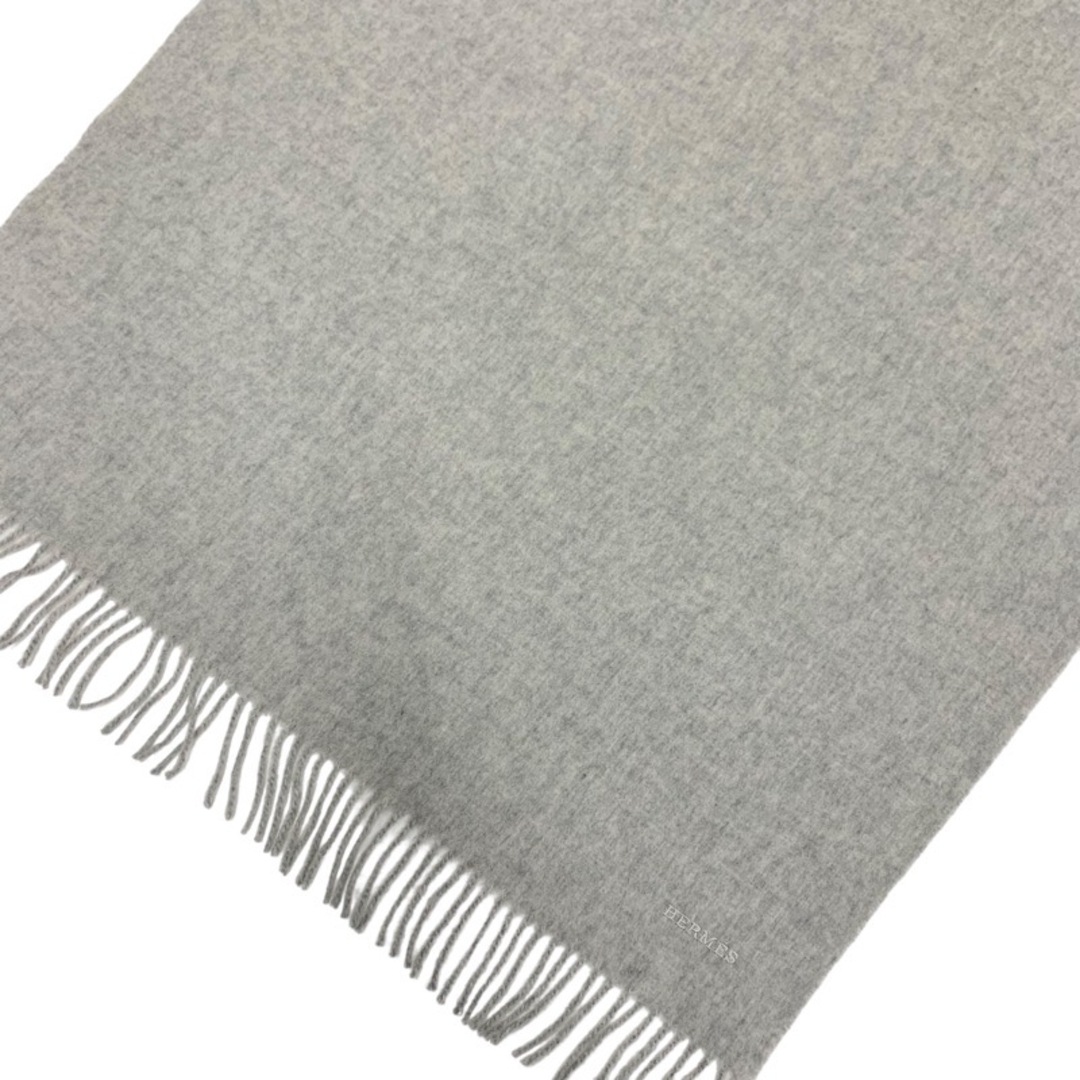 エルメス HERMES マフラー ストール カシミヤ ロゴ グレー エルメス HERMES マフラー ストール カシミヤ ロゴ グレー