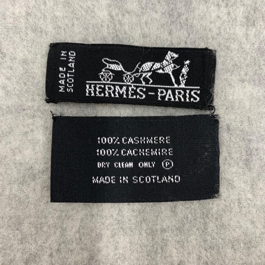 エルメス HERMES マフラー ストール カシミヤ ロゴ グレー エルメス HERMES マフラー ストール カシミヤ ロゴ グレー