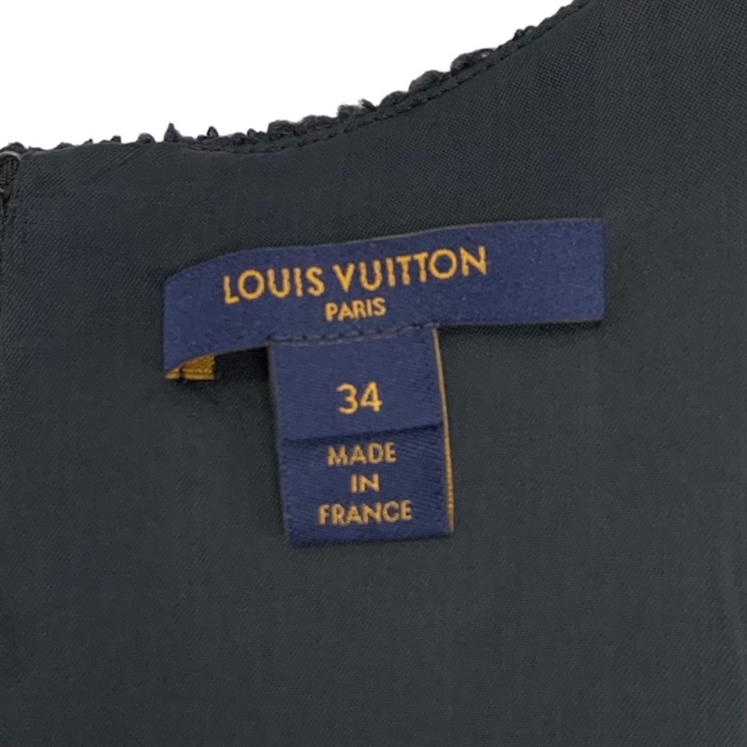 LOUIS VUITTON(ルイヴィトン)のルイヴィトン LOUIS VUITTON ワンピース ノースリーブ ツイード ブラック レディースのワンピース(ミニワンピース)の商品写真