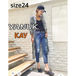 ヤヌーク(YANUK)のYANUKヤヌークKAYケイ　クラッシュボーイズデニム24★ブルー(デニム/ジーンズ)