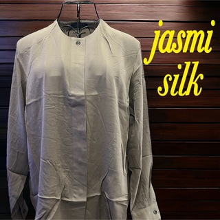 (S39)jasmi silk 長袖 シルクシャツ　レディース 薄手 ボタン(シャツ/ブラウス(長袖/七分))