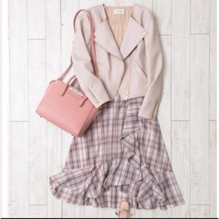 ジルバイジルスチュアート(JILL by JILLSTUART)のJILL by JILL STUART 未使用 チェックラッフルフリルスカート(ひざ丈スカート)