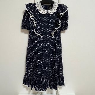 マークジェイコブス(MARC JACOBS)の【1回着用】マークジェイコブス フリルワンピース 水玉 ドット お呼ばれ ドレス(ひざ丈ワンピース)