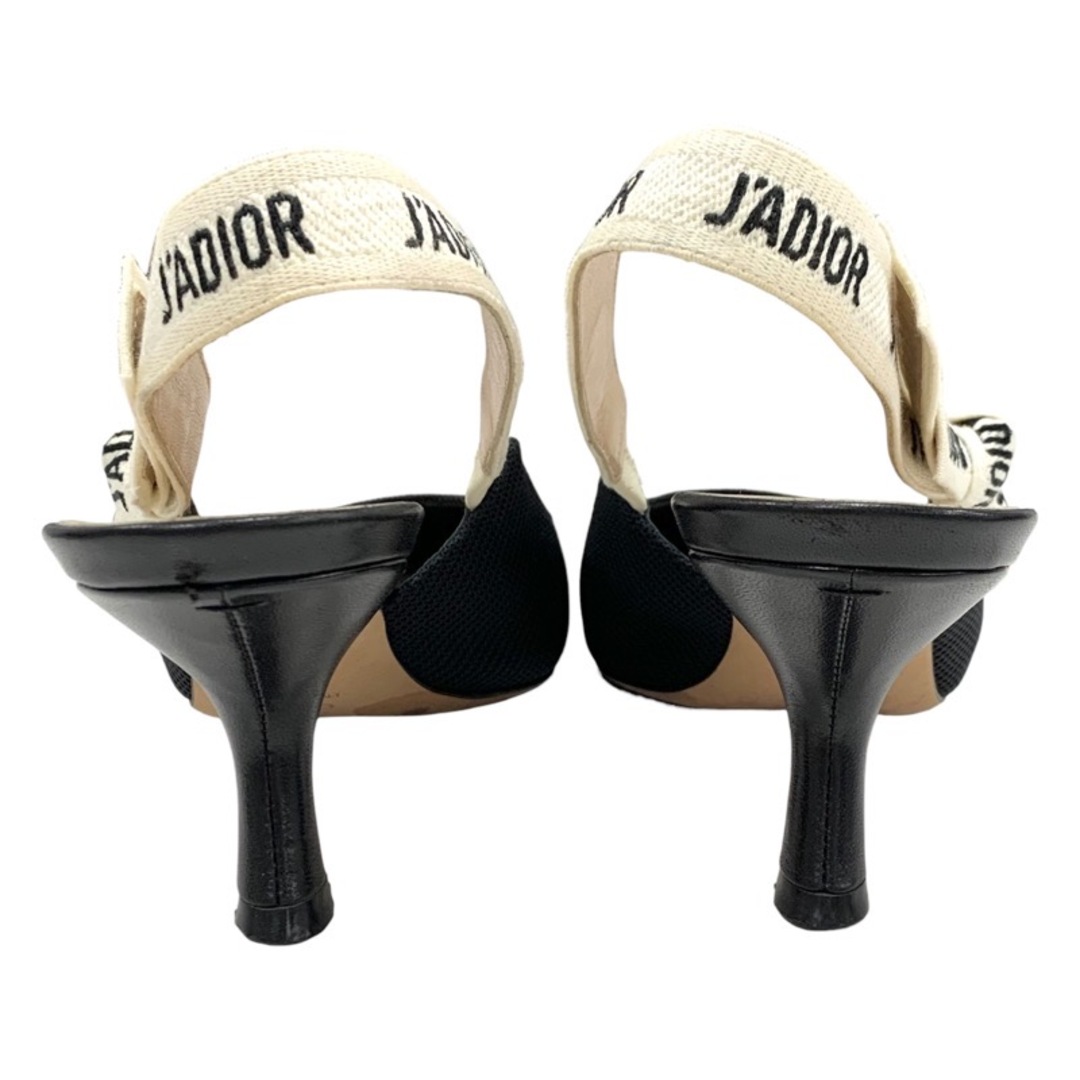 Christian Dior(クリスチャンディオール)のクリスチャンディオール CHRISTIAN DIOR J'ADIOR パンプス 靴 シューズ ファブリック ブラック ホワイト 黒 サンダル スリングバック ロゴ レディースの靴/シューズ(ハイヒール/パンプス)の商品写真