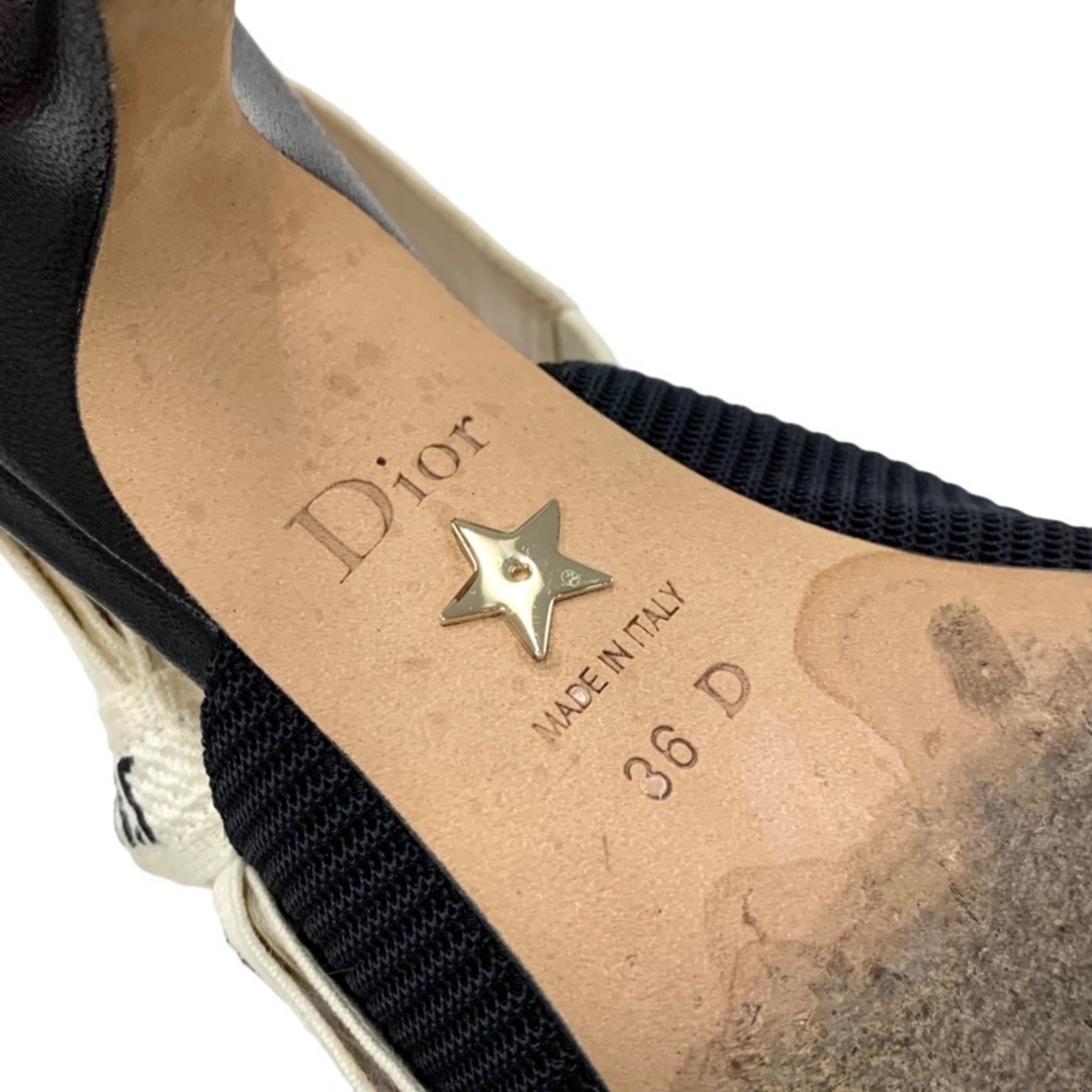 Christian Dior(クリスチャンディオール)のクリスチャンディオール CHRISTIAN DIOR J'ADIOR パンプス 靴 シューズ ファブリック ブラック ホワイト 黒 サンダル スリングバック ロゴ レディースの靴/シューズ(ハイヒール/パンプス)の商品写真