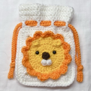 巾着 ライオン かぎ針編み 毛糸 編み物 ハンドメイドの通販 by rulu's