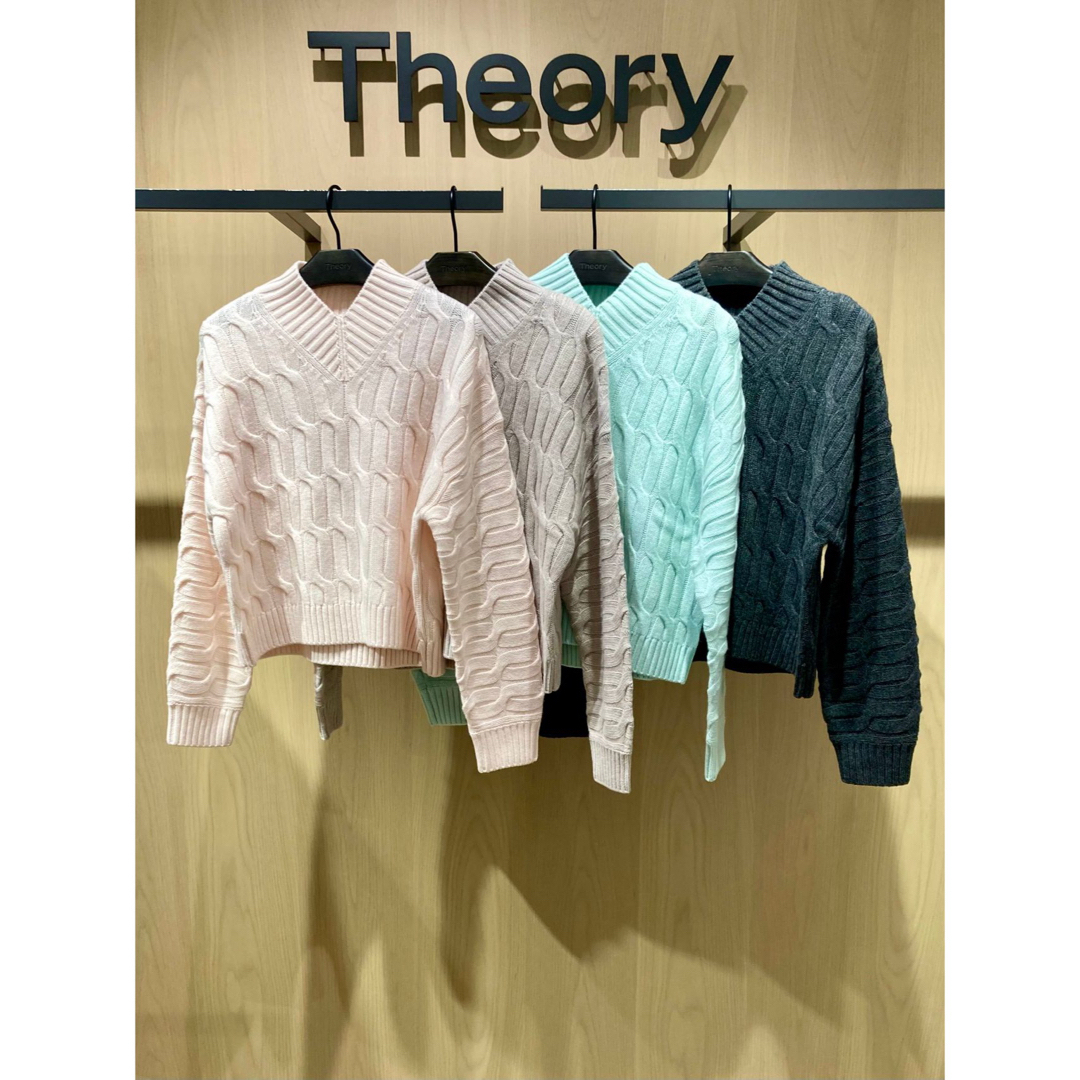 極美品✨Theory セオリー22AW ウールカシミヤ ケーブルニットVネック-