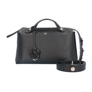 フェンディ(FENDI)のフェンディ バイザウェイ ミディアム フラワー ショルダーバッグ レザー 8BL124-9QX-169-0501 ブラック レディース FENDI  中古(ショルダーバッグ)