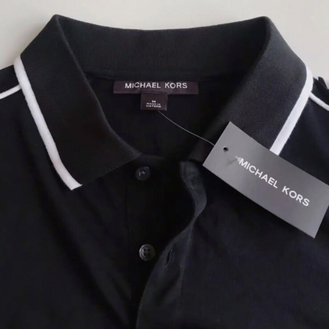 Michael Kors(マイケルコース)のレア 新品 マイケルコース USA ポロシャツ Tシャツ M 黒 メンズのトップス(ポロシャツ)の商品写真