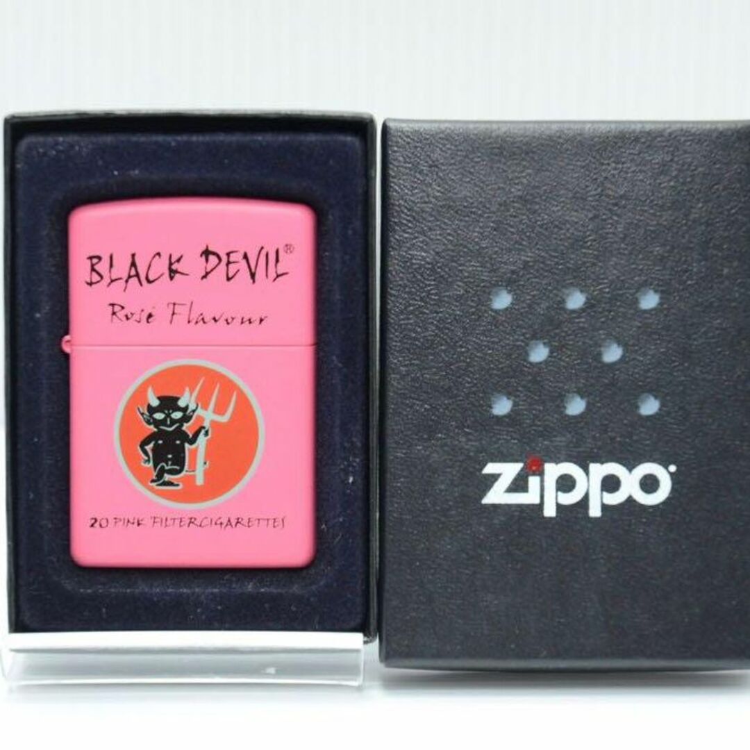 未使用品 zippo ブラックデビル ピンクマットスリム BLACK DEVIL 未使用品 zippo ブラックデビル ピンクマットスリム BLACK DEVIL