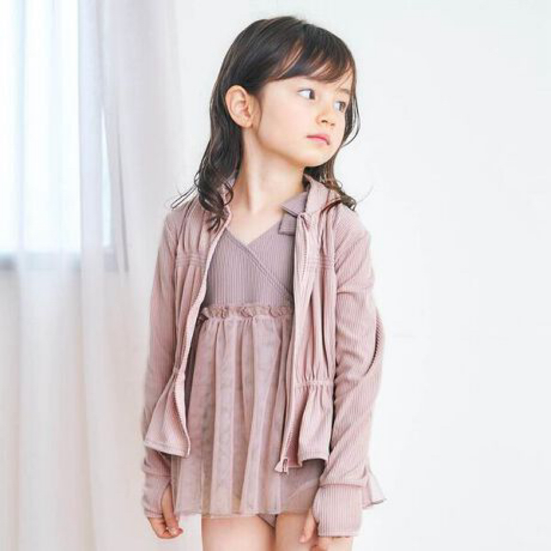 apres les cours(アプレレクール)のapreslescours シャーリングラッシュガード キッズ/ベビー/マタニティのキッズ服女の子用(90cm~)(水着)の商品写真