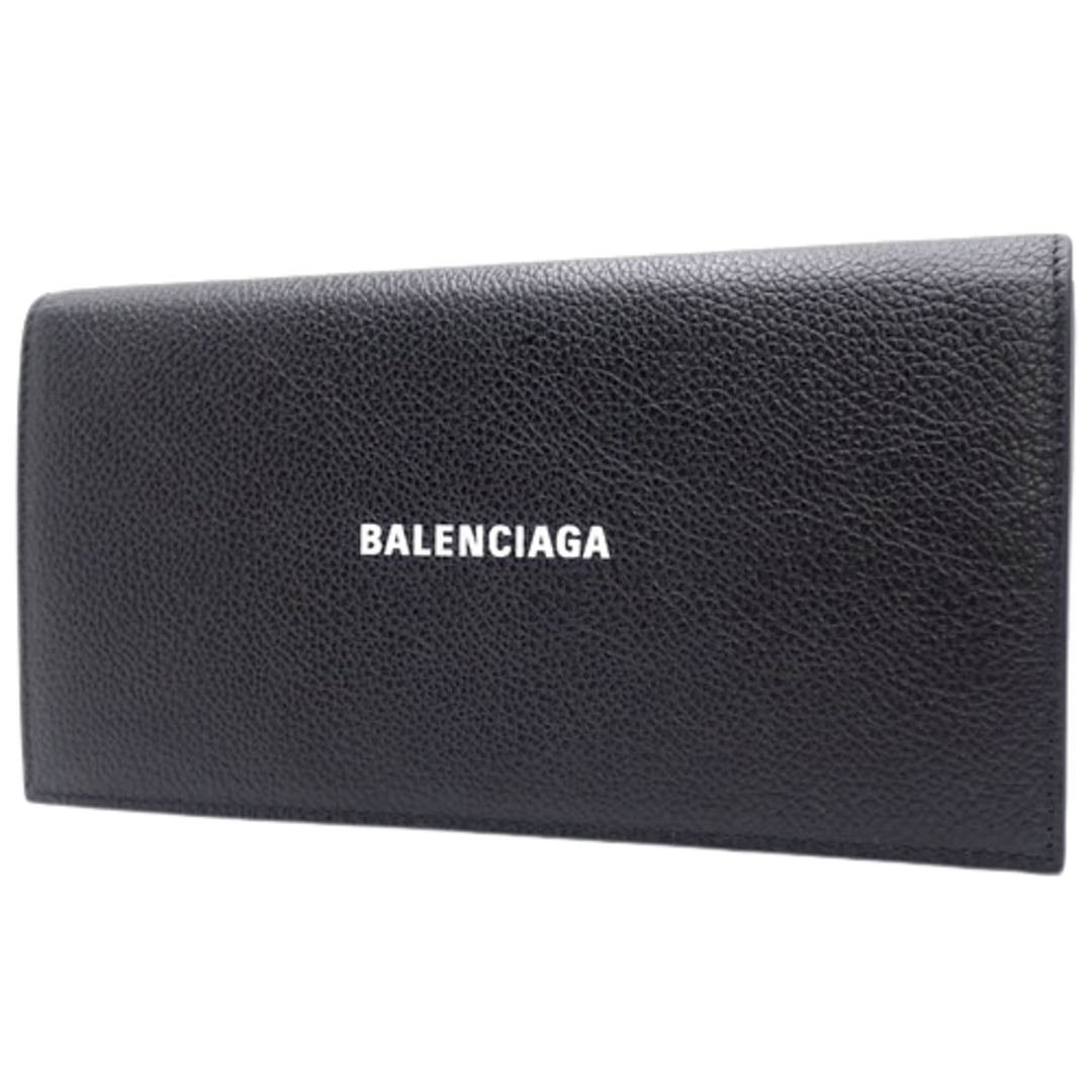 Balenciaga(バレンシアガ)のBALENCIAGA(バレンシアガ) ロゴ 二つ折り財布 長財布 2つ折り ウォレット レザー ブラック黒 ホワイト白シロ シルバー金具 650874 メンズ 40601110413【中古】【アラモード】 メンズのファッション小物(長財布)の商品写真