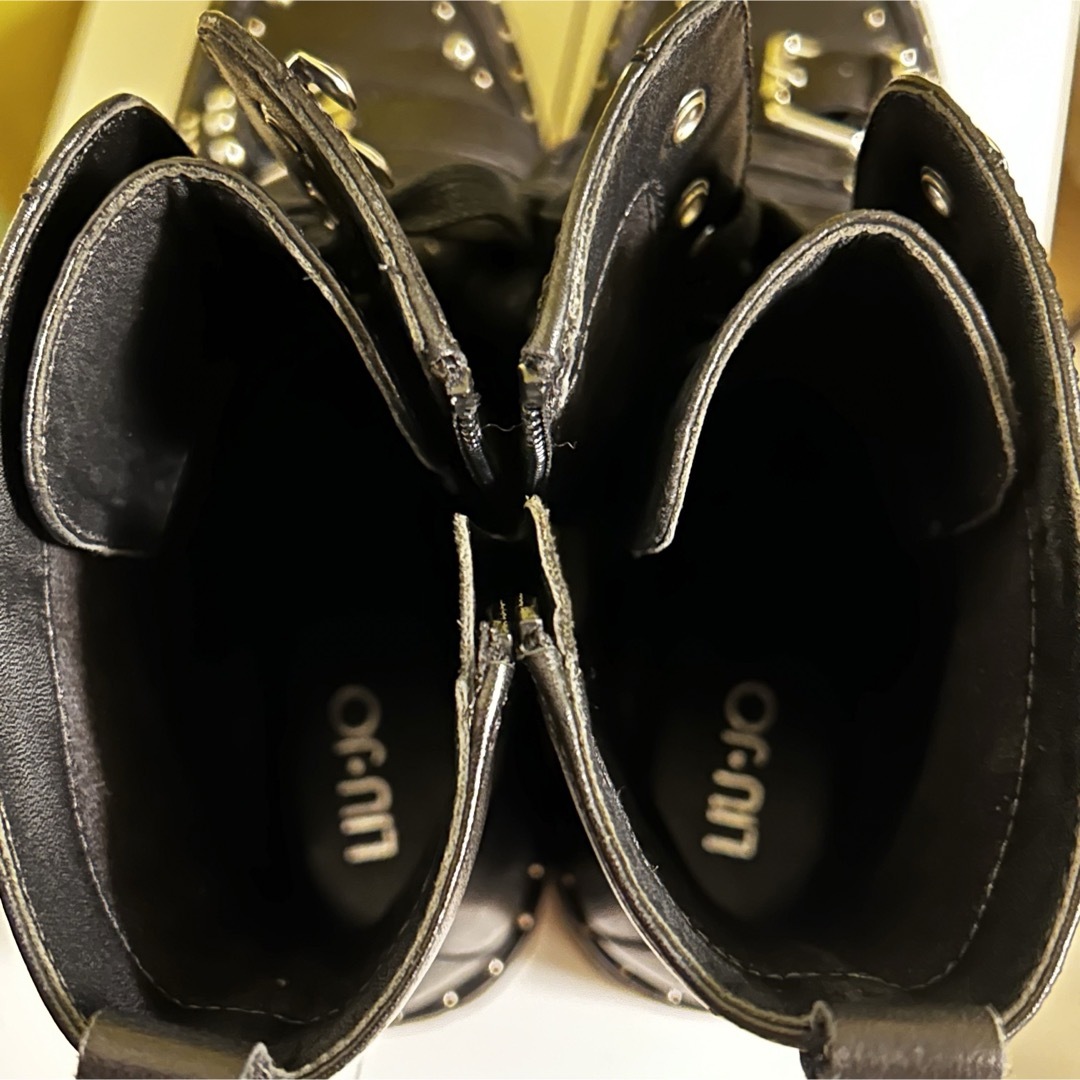 Dr.Martens(ドクターマーチン)の貴重【LIU･JO】リュージョー極美品黒ミドルブーツ ブラック 厚底 スタッズ レディースの靴/シューズ(ブーツ)の商品写真