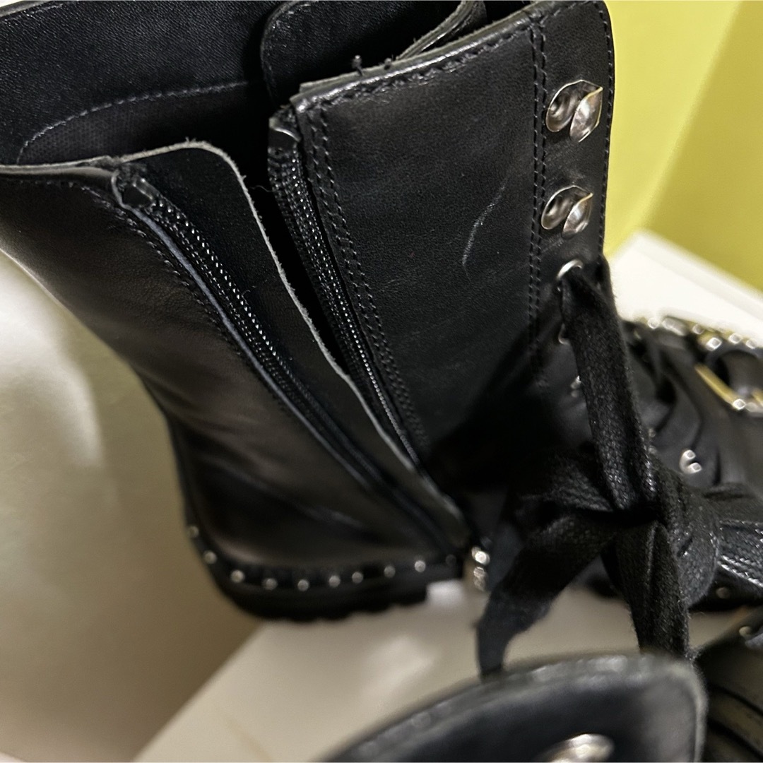 Dr.Martens(ドクターマーチン)の貴重【LIU･JO】リュージョー極美品黒ミドルブーツ ブラック 厚底 スタッズ レディースの靴/シューズ(ブーツ)の商品写真