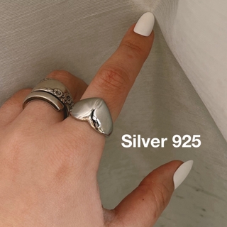 Silver925 シルバーリング ハート フリーサイズ(リング(指輪))