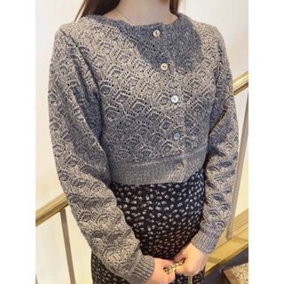 デイシー(deicy)の♡美品♡DEICY アイレットスパンコールカーディガン　グレー(カーディガン)