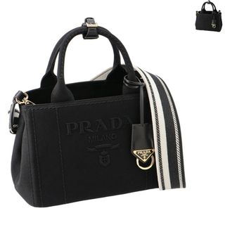 プラダ(PRADA)のプラダ PRADA トートバッグ CANAPA RICAMO エンボスロゴ キャンバストート 2024年春夏新作 1BG4643OM 2CYA (ハンドバッグ)