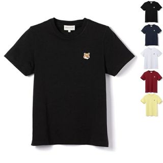 メゾンキツネ(MAISON KITSUNE')のメゾン キツネ MAISON KITSUNE  Tシャツ レディース フォックスヘッド パッチ ショートスリーブシャツ レギュラー クルーネック 半袖 2024年春夏新作 LW00105KJ0008 0001 (Tシャツ(半袖/袖なし))