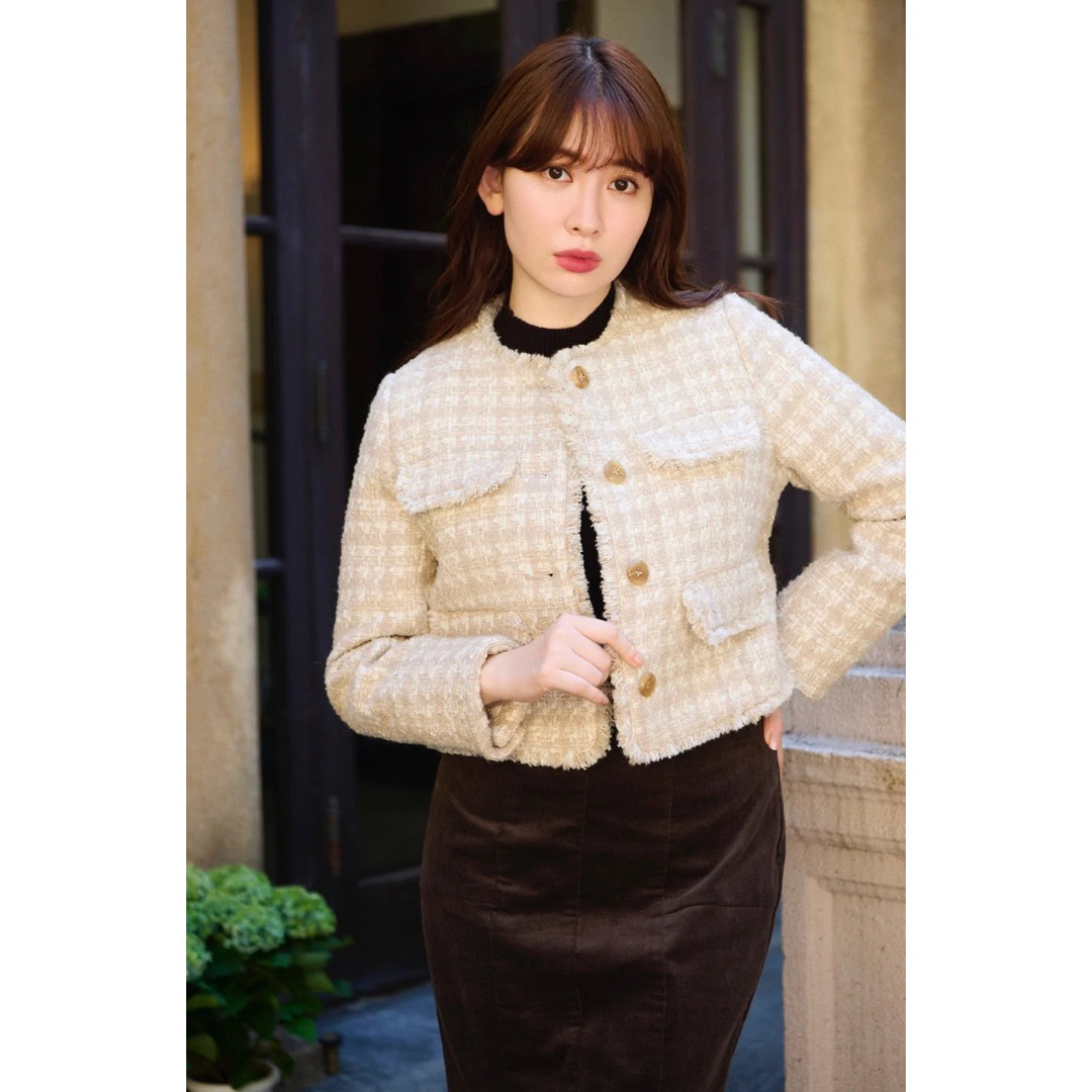 Her lip to - ♡美品♡Wool-Blend Fancy Tweed Jacket Sサイズの