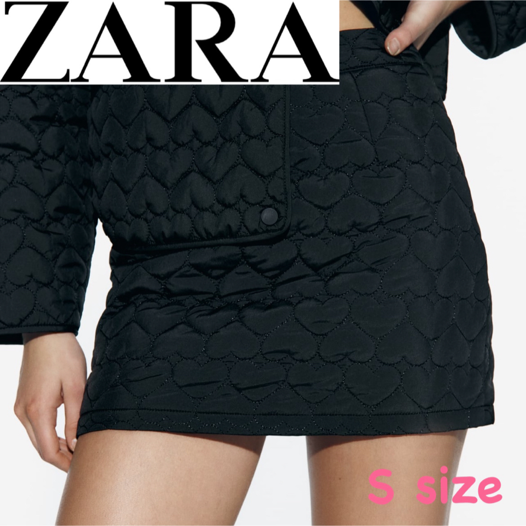 ZARA(ザラ)の★新品同様★ZARA キルティングハートミニスカート S レディースのスカート(ミニスカート)の商品写真