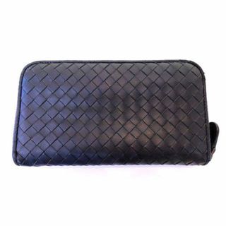 ボッテガヴェネタ(Bottega Veneta)のボッテガヴェネタ イントレチャート 長財布 114076 V4651 ■ 黒 ブラック レザー メンズ ラウンドファスナーBOTTEGA VENETA□ 6B マ100 (長財布)