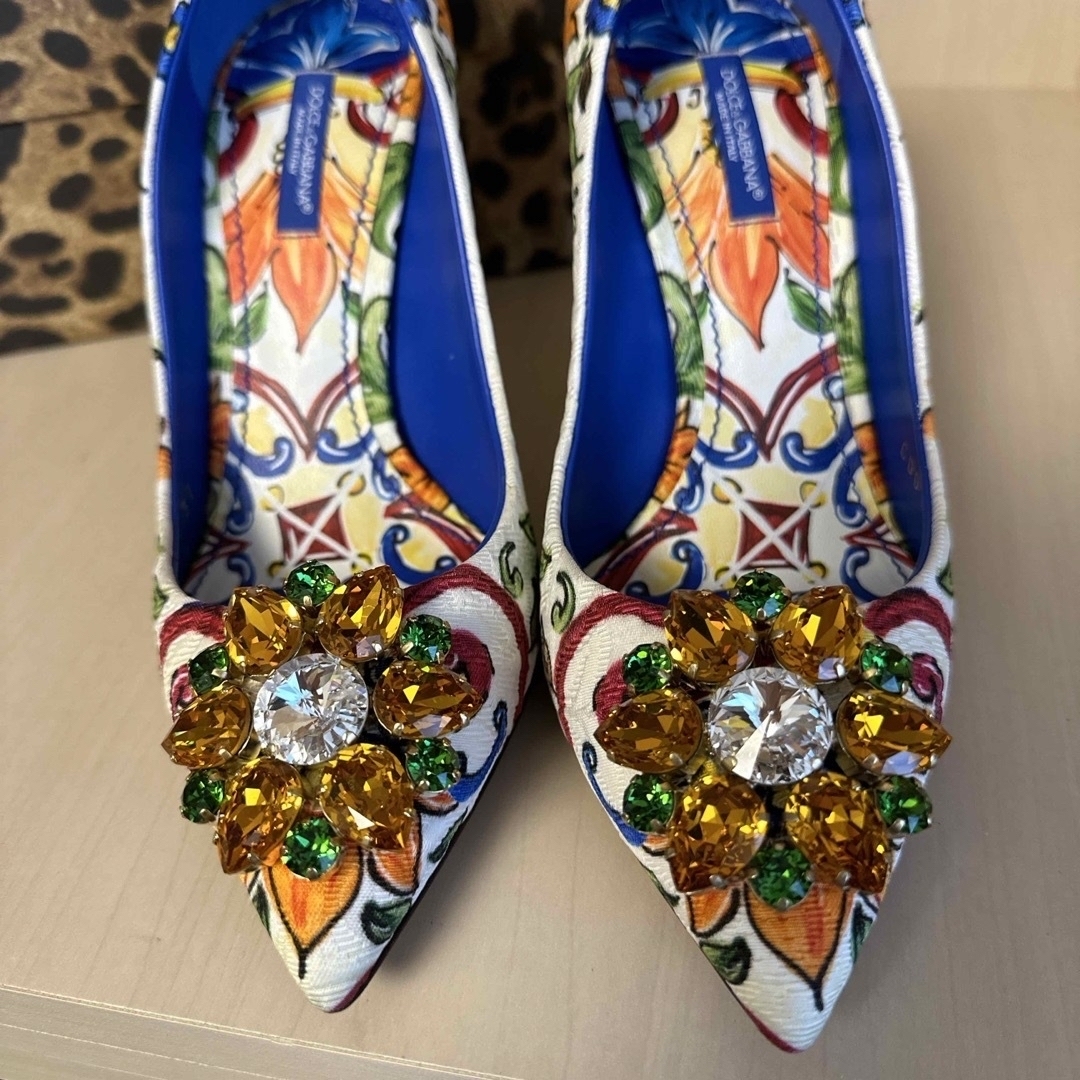 DOLCE&GABBANA - ドルチェアンドガッバーナ ビジューパンプス37 DOLCE&GABBANA - ドルチェアンドガッバーナ ビジューパンプス37