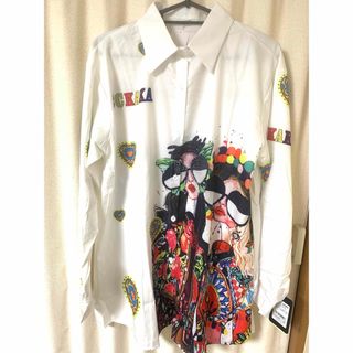 レディース　プリント柄シャツ　ブラウス　新品(シャツ/ブラウス(長袖/七分))