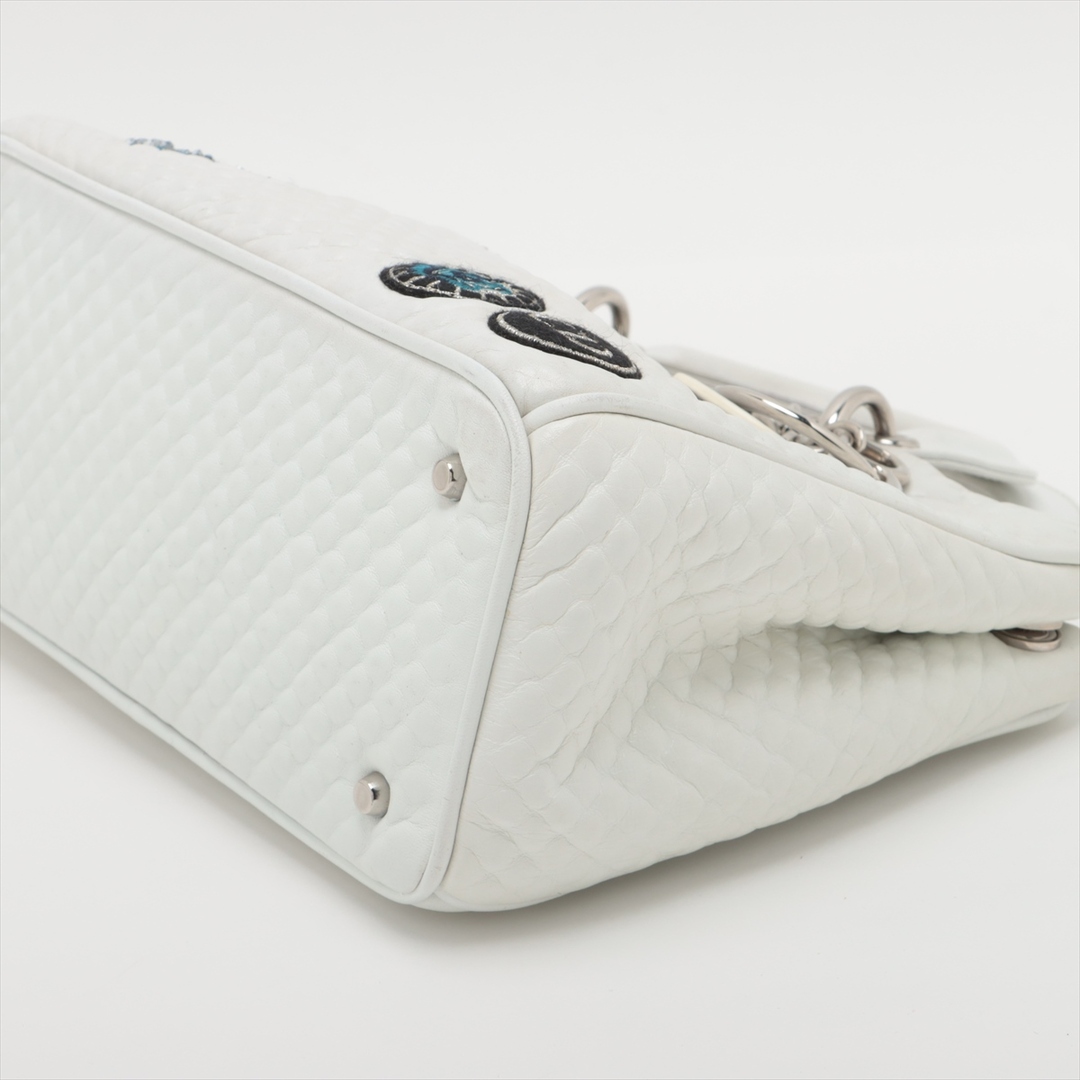 Christian Dior(クリスチャンディオール)のクリスチャンディオール  レザー  ホワイト レディース ハンドバッグ レディースのバッグ(ハンドバッグ)の商品写真