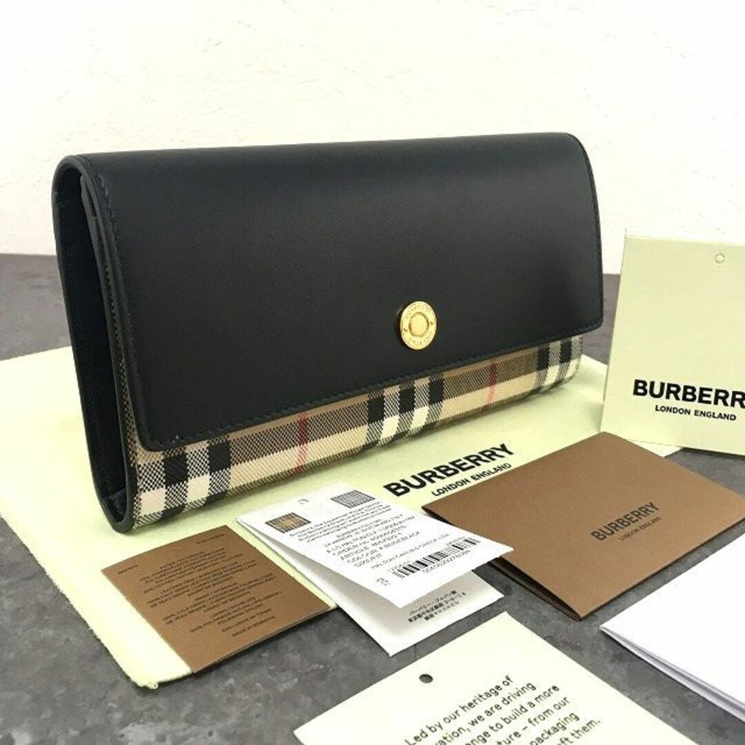 BURBERRY(バーバリー)の未使用品 BURBERRY 長財布 ブラック チェック 508 レディースのファッション小物(財布)の商品写真