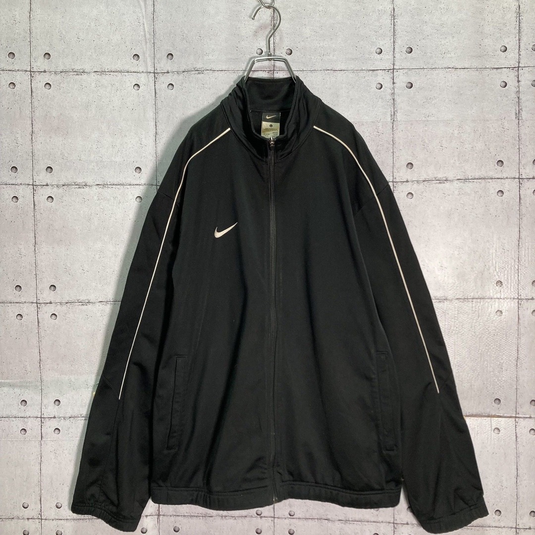 【希少】NIKE/ナイキ 刺繍ロゴ パイピング ジャージ トラックジャケット 黒 【希少】NIKE/ナイキ 刺繍ロゴ パイピング ジャージ トラックジャケット 黒