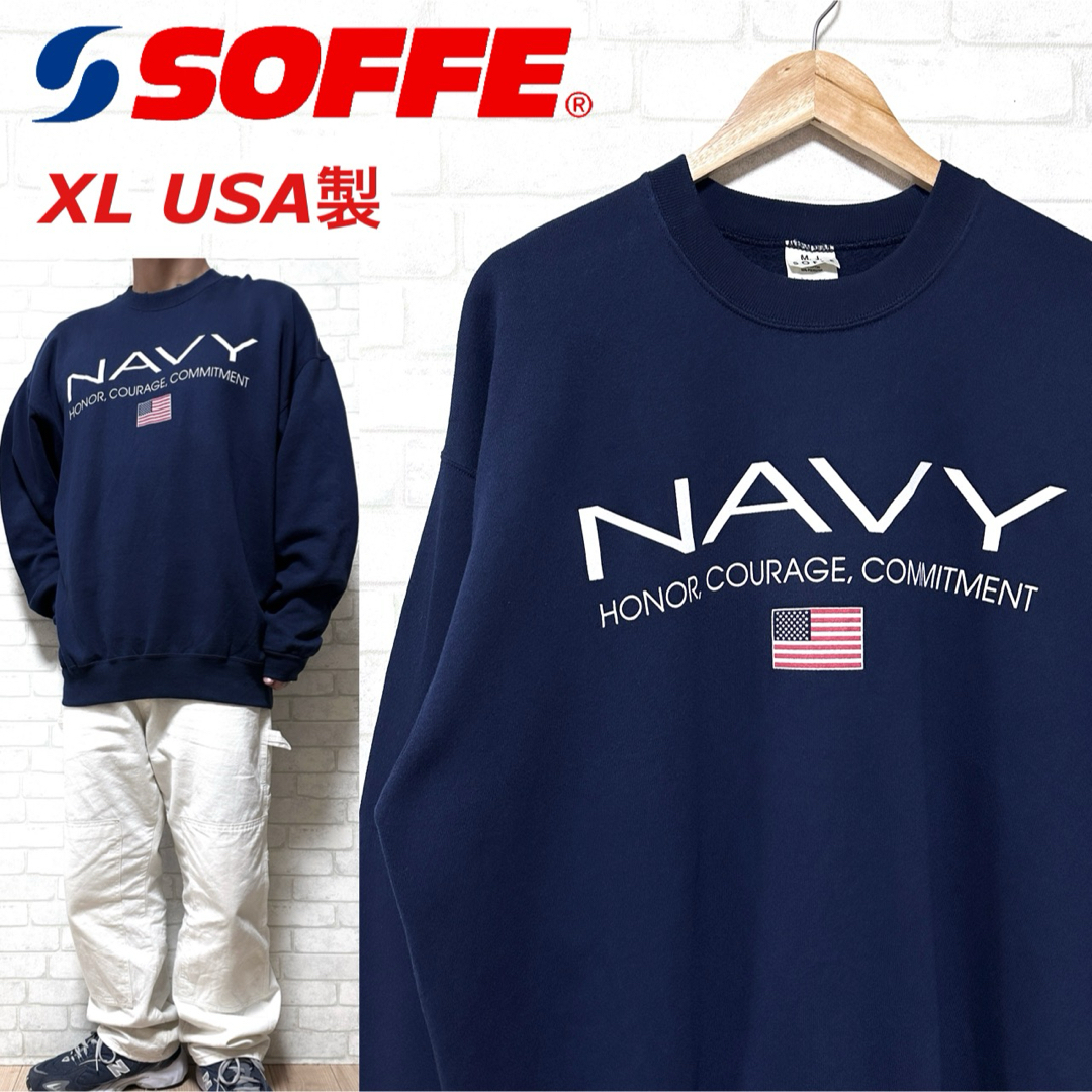 SOFFE ソフィ NAVY アメリカ海軍 星条旗 ビッグシルエット スウェット メンズのトップス(スウェット)の商品写真