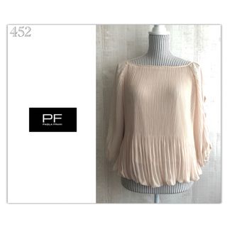 パオラフラーニ(PAOLA FRANI)の452◆美品◆PF パオラフラーニ◆プリーツ ブラウス◇カットソー◆(シャツ/ブラウス(長袖/七分))