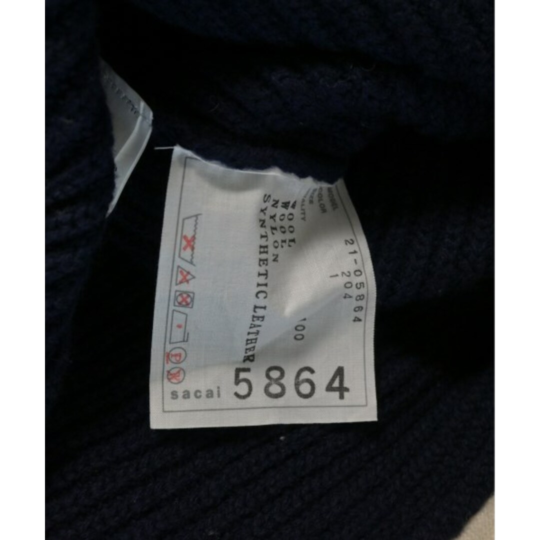 sacai(サカイ)のsacai サカイ ニット・セーター 1(S位) 白x紺xカーキ 【古着】【中古】 レディースのトップス(ニット/セーター)の商品写真